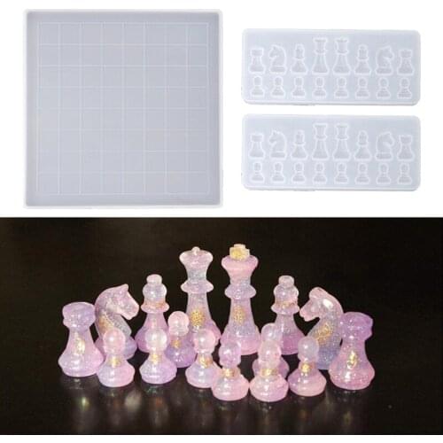 Chess Board Silicone Resin Mold 2Pcs Chess Silicone Mold Chess Board Molds for Resin Casting Chess Board Mold DIY Crafts
