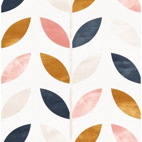 Modern Leaf Peel And Stick Wallpaper Removable Beige/Brown/Pink/Navy Blue Vinyl Self Adhesive Contact Paper For HomeDecorative