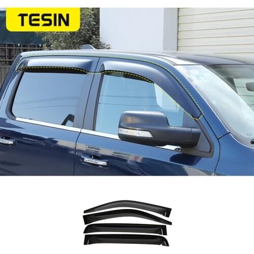 TESIN Awnings Shelters for Dodge RAM 1500 Car Window Visor Sun Deflector Rain Shade Guard for Dodge RAM 1500 2018+ Accessories