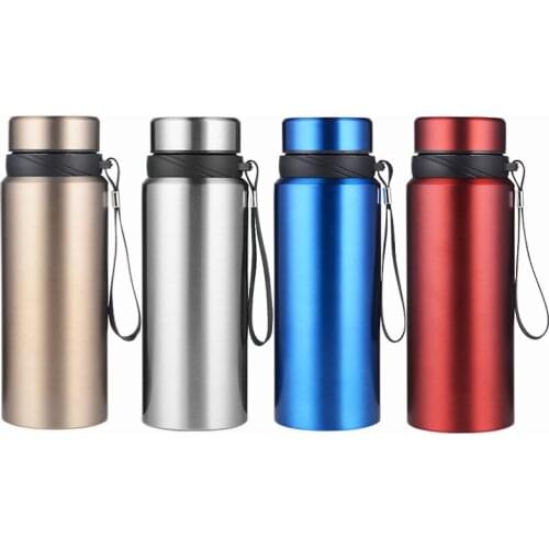 Large Capacity 304 Stainless Steel Thermostat with Portable Rope Carrying Outdoor Travel Bottle