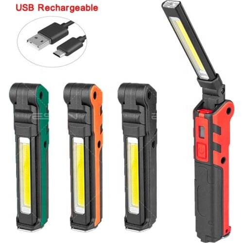 USB Rechargeable COB Torch 360 LUMENS inspection work light with Magnetic Stand for Car Repairing Workshop Garage
