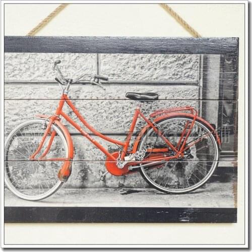 American retro to do the old wall frameless decorative painting more suitable for creative lifestyle bike scene