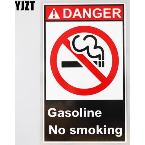 YJZT 9.8CM×16.7CM Warning Gasoline No Smoking Danger PVC Car Sticker Decal12C-0469