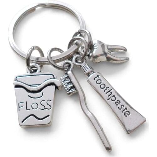 Toothpaste Toothbrush Teeth Dental Floss Dentist Dental Hospital Dentist Nurse Keychain Friend Gift