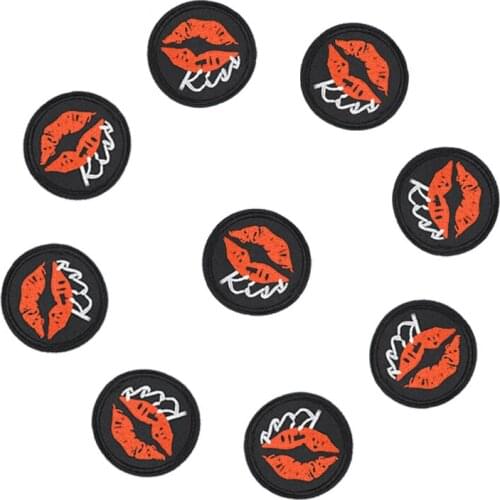 10PCS Lips Patch Embroidery Iron On Patches Sewing Accessories Mouth Stickers DIY Jeans Coats Pants Shoes Bag Fabric Appliques