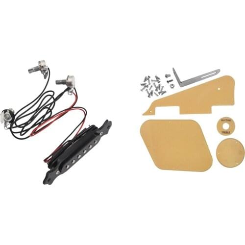 1x Magnetic Acoustic Pickup & 1Set Cream Pickguard /Cavity /Switch Covers/Pickup Selector Plate /Bracket/Screws