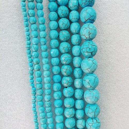 Fashion Turquoise Loose Beads Strand Jewelry Making Necklace Bracelet Natural Stone Jewelry 15.5 Inch 4mm,6mm,8mm,10mm