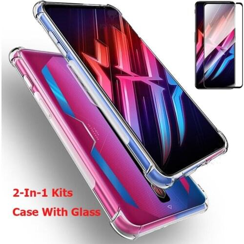 Full Coverage Tempered Glass Nubia Red Magic 6 Pro 5G 5S Antiskid Silicon Soft Case Soft Back Cover Case
