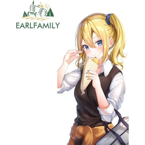 EARLFAMILY 13cm x 7cm for Ai Hayasaka Kaguasama Love Is War Car Stickers Scratch-Proof Creative Decals Caravan Decor Car Goods