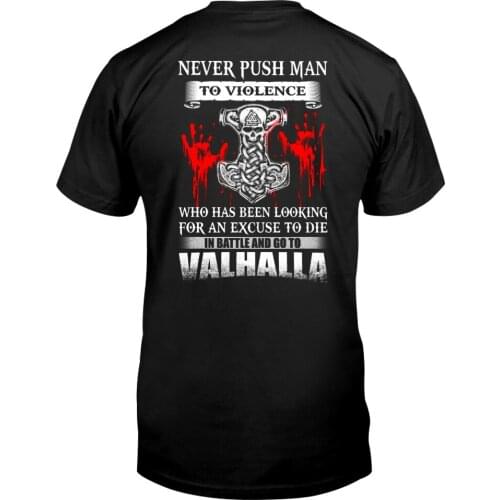 Viking Symbol Valhalla Tattoo Mens Black Cotton t shirt 3D Printed Harajuku Fashion Short Sleeve Summer Casual Unisex Tops
