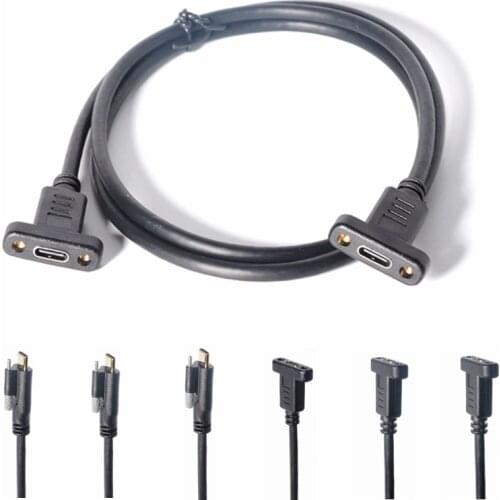 Usb c cable Single Screw Locking USB 3.1 Type C male female to female with Panel Mount Screw Hole extension Cable USB C to usb c