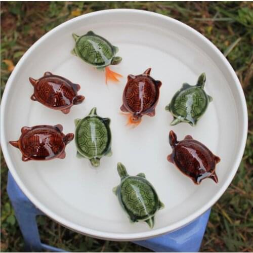 2pcs/lot Pet Aquarium Ceramic Turtle Floating Water Turtle Fish Tank Decorations Landscaping A113