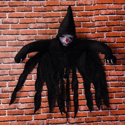 2021 New Witch Hanging Ghost Halloween Skull Ghost Electric Shaking Head Toy Outdoor Tricky Props Halloween Party Decoration