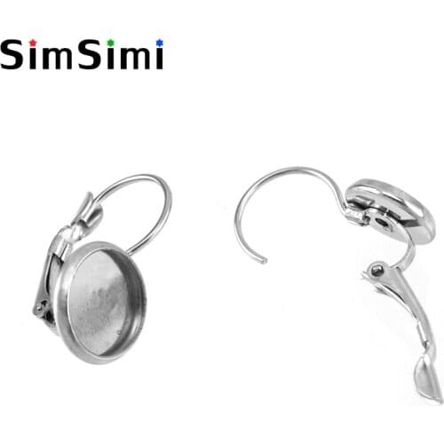 8/10/12mm; 0.31/0.39/0.47inch Stainless steel earring plated base tray Cabochon Cameo Setting Blank base 100pcs