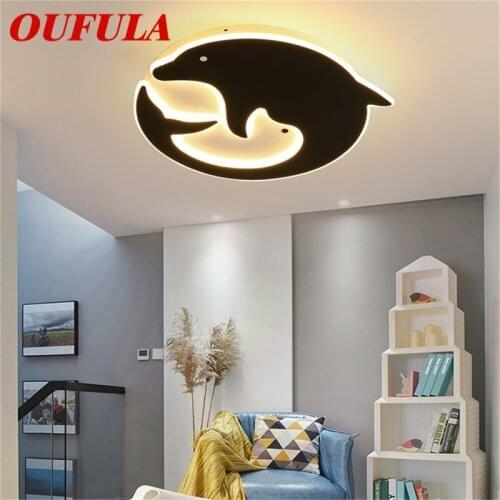 OUFULA Childrens Ceiling Lamp dolphin Modern Fashion Suitable For Childrens Room Bedroom Kindergarten