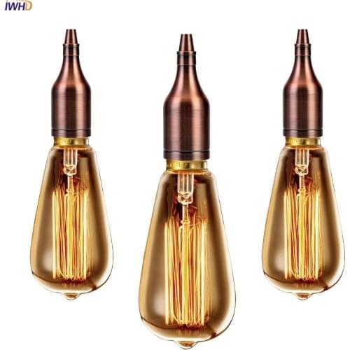 IWHD DIY Bottle Portalamparas Vintage E27 Socket Bulb Light Holder 110-220V Retro Douille Soquete E27 Lamp Holder Base CE UL