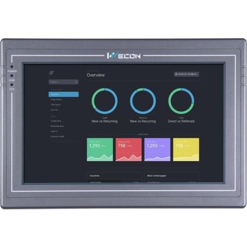 PI8102 P18102 10.2 inch HMI, 12-24Vdc, 3 COM Ports