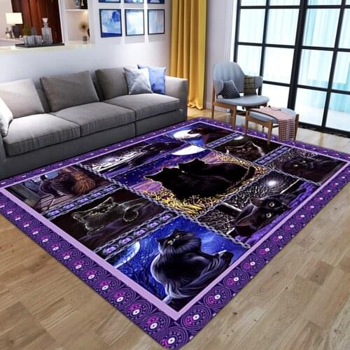 Modern black cat Animal Large 3D Living Room Carpets Soft Sponge Bath non-slip paly Rug Carpets For home Kitchen Floor Door mats