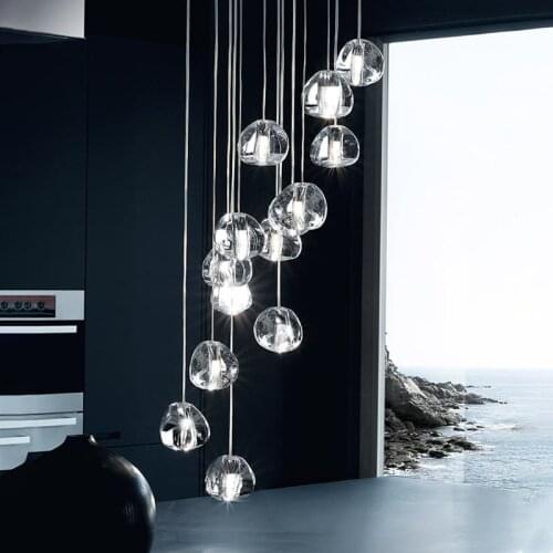 Modern LED Crystal Chandelier Lighting Large Hotel Restaurant Staircase Chandeliers Hanging Lights Living Room Crystal Lamps