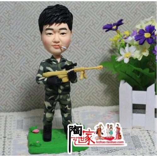 2019 birthday cake topper wedding Christmas decoration iicustom wedding Toys Polymer Clay Doll From Pictures gift