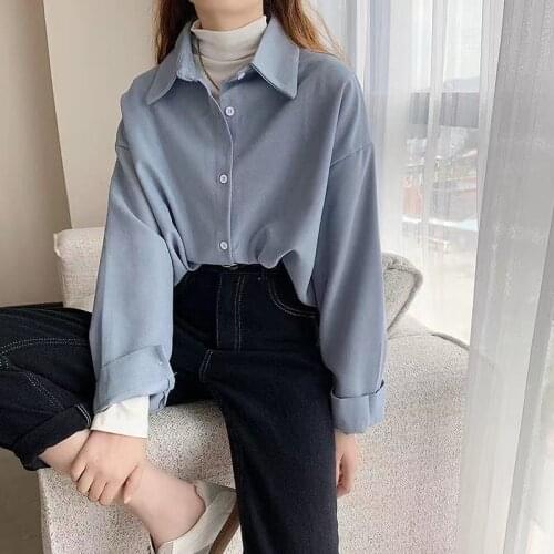 Vintage Women Thick Shirts Spring Fashion 2021 Women Autumn Blouse Korean Long Sleeve Womens Tops and Blouses Female Jacket