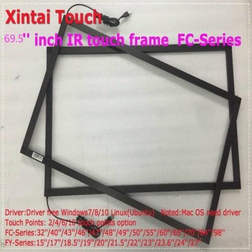 High quality retail&wholesale 69.5" dual infrared multi touch screen overlay kit / panel for monitor, display
