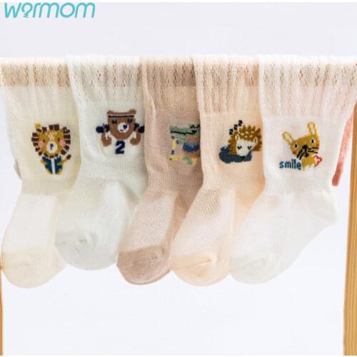 Warmom Spring And Summer Three-dimensional Baby Long Socks Color Matching Cartoon Mosquito Socks For Baby 0-3Y