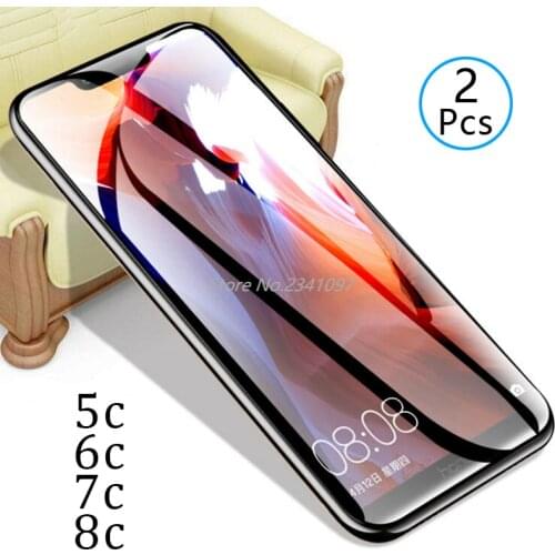 2pcs Tempered Glass on Honor 8c 7c 6c Pro 5c Protective Glass Screen Protector Phone Safety Tremp for Huawei 8 7 6 5 C C8 C7 C6
