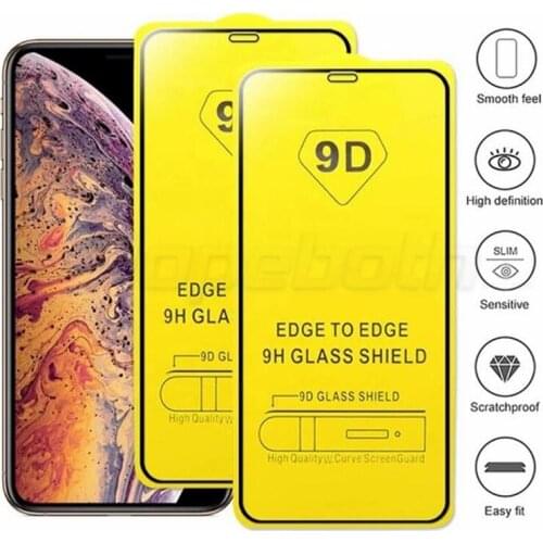 50Pcs 9D Tempered Glass For iPhone 12 Mini 11 Pro XR X XS Max Full Cover Screen Protective Glass For iPhone 7 8 6S Plus SE2 Film
