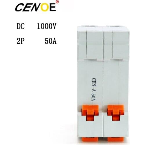 10 pcs CENOE Brand free shipping low price DC 1000V 2P 50A dc breaker PV breaker 2p solar Circuit breaker for global PV market