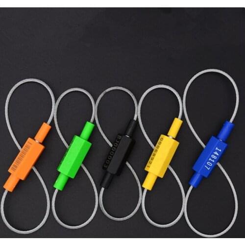 100Pcs Disposable Steel Wire Seals Anti-Counterfeiting Label Cable Ties Self-Locking Cargo Container Security Seals Lock 25cm