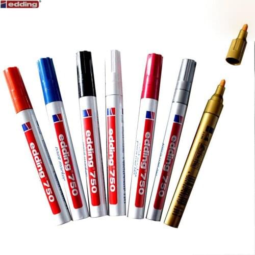 4PCS Germany EDDING 750 Paint Colored Marker Pen 2mm High Quality Steel Marker black