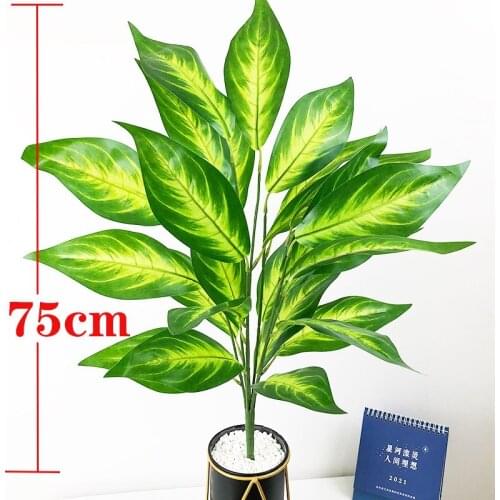 75cm 26 Leaves Tropical Tree Large Artificial Plants Branches Fake Monstera Plastic Magnolia Leafs For Home Garden Wedding Decor