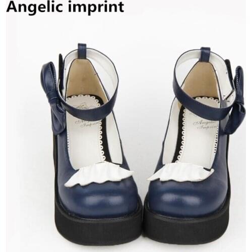 Angelic imprint handmade woman mori girl lolita cosplay shoes lady high heels pumps women princess dress party shoes 6cm 33-47