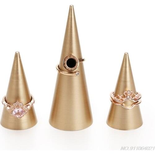 Free Shipping Jewelry Display Stand Organizer Finger Ring Storage Rack Metal Cone Rings Holder ju3 21 Wholesales