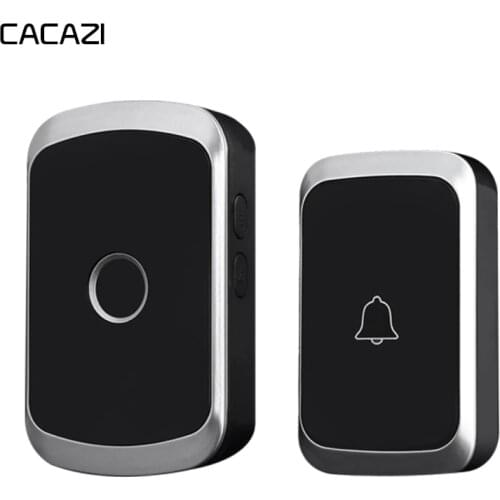 CACAZI Smart Wireless Doorbell Waterproof Battery 1 2 Button 1 2 Receiver US EU UK Plug Home Cordless Call Ring Bell Chime