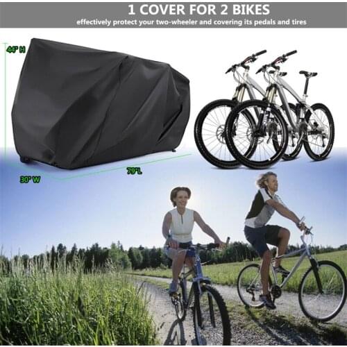 Waterproof Bicycle Cover Outdoor Tight Cycling Storage Snow Dust-Proof Protector for 2 Bikes Mountain Bike Accessories RL19-0012