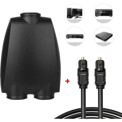 Digital SPDIF Optical Audio Splitter 2 Way Toslink Splitter Adapter 1 Input 2 Output SPDIF Optical Cable Splitter Hub For CD DVD