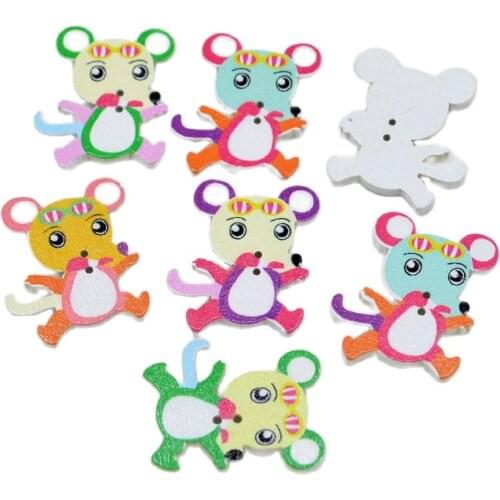 22mm-38mm AK-M Wooden Button handmade heart button diy accessories Sewing Suppliesr For Craft And Mixed color