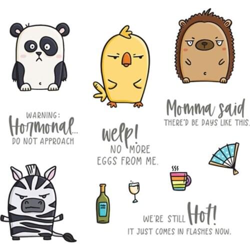 Child Animals Clear Stamps With Metal Cutting dies for DIY Scrapbooking Paper Cards Silicone Transparent Stempels Seal New