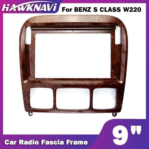 For Mercedes Benz S Class W220 9" 2 Din Car Radio Headunit Stereo Fascia Panel Dash Mounting Frame Accessory Trim Kit Face