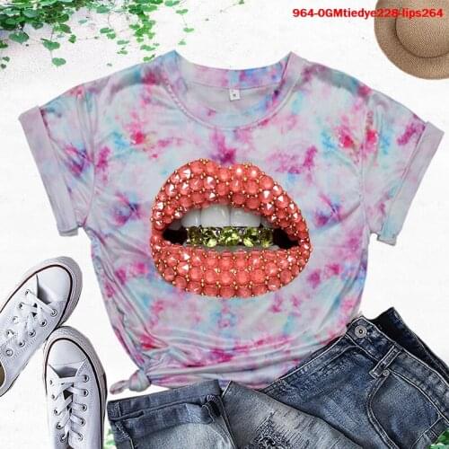Funny Big Lips Leopard Print T Shirt Women Summer Short Sleeves T-shirt for Lady Shirt Harajuku O-neck Top Tee Shirts for Women