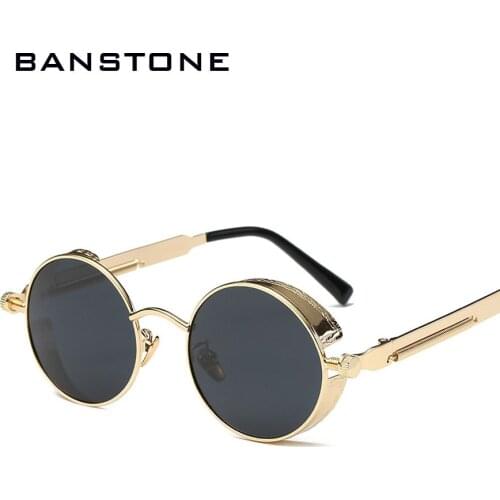 Gothic Steampunk Round Metal Sunglasses for Men Women Mirrored Circle Sun glasses Brand Designer Retro Vintage Oculos UV400