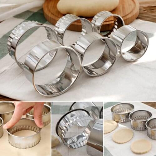 3Pcs Round/Flower Shaped Dough Cutting Tool Stainless Steel Dumplings Cutter Portable Dumplings Molds Kitchen Gadgets