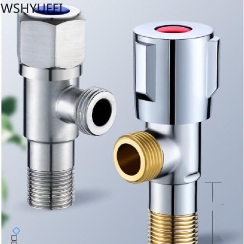 2pcs Red and Blue Stainless Steel Filling Valves Water Heater Hot Cold Angle Valve Bathroom Toilet Hardware Accessories