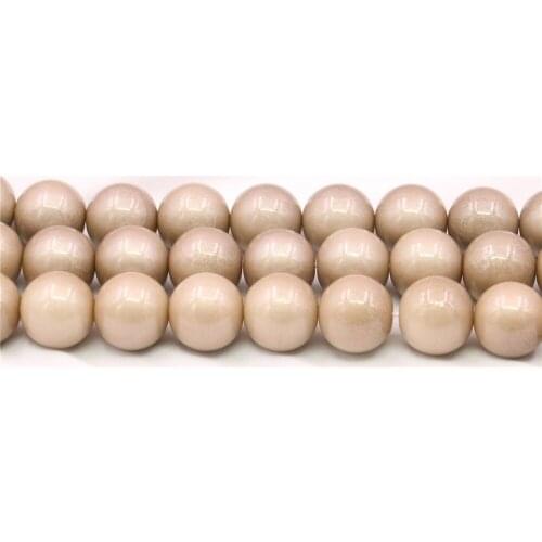 Beautiful Champagne Lacquer Round Beads Artificial Shell Pearl 4/6/8/10/12/14mm Lady Jewelry DIY Necklace Bracelet 15inch Y848