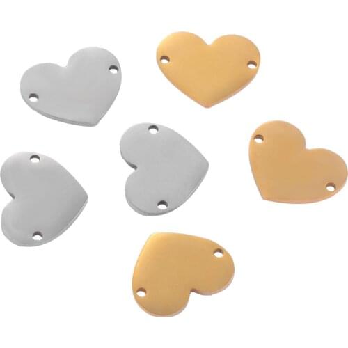 10 PCS Of Stainless Steel Love Pendant Pendant Mens And Womens Jewelry Suitable For DIY Bracelets And Necklaces