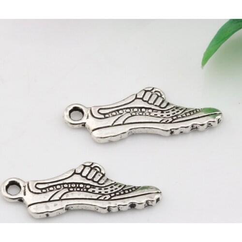 Hot ! 10 pcs zinc alloy sports shoes Charm Pendants DIY Jewelry 24 x 9 mm za333