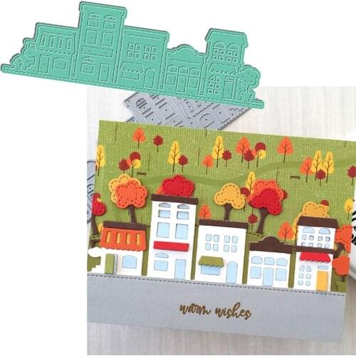 Houses Border Metal Cutting Dies Buildings Die Cuts For Card Making 2020
