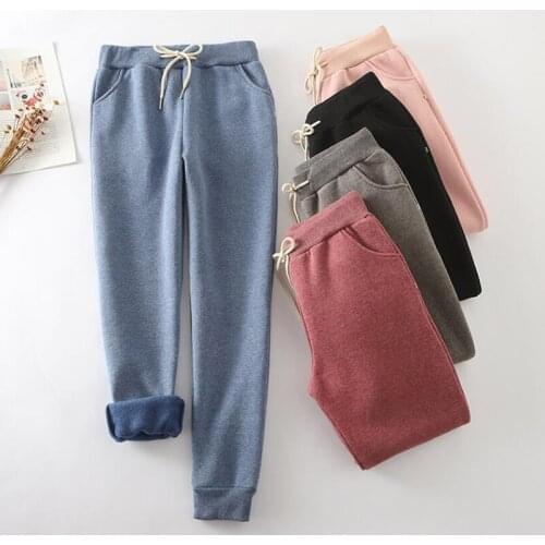 2020 New Autumn Winter Women Pants Female Casual Fleece Sweatpants Trousers Plus Velvet warm Loose Harem Pants Plus size